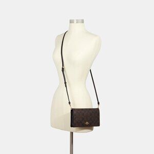 Anna Foldover Clutch Crossbody In Signature Canvas
